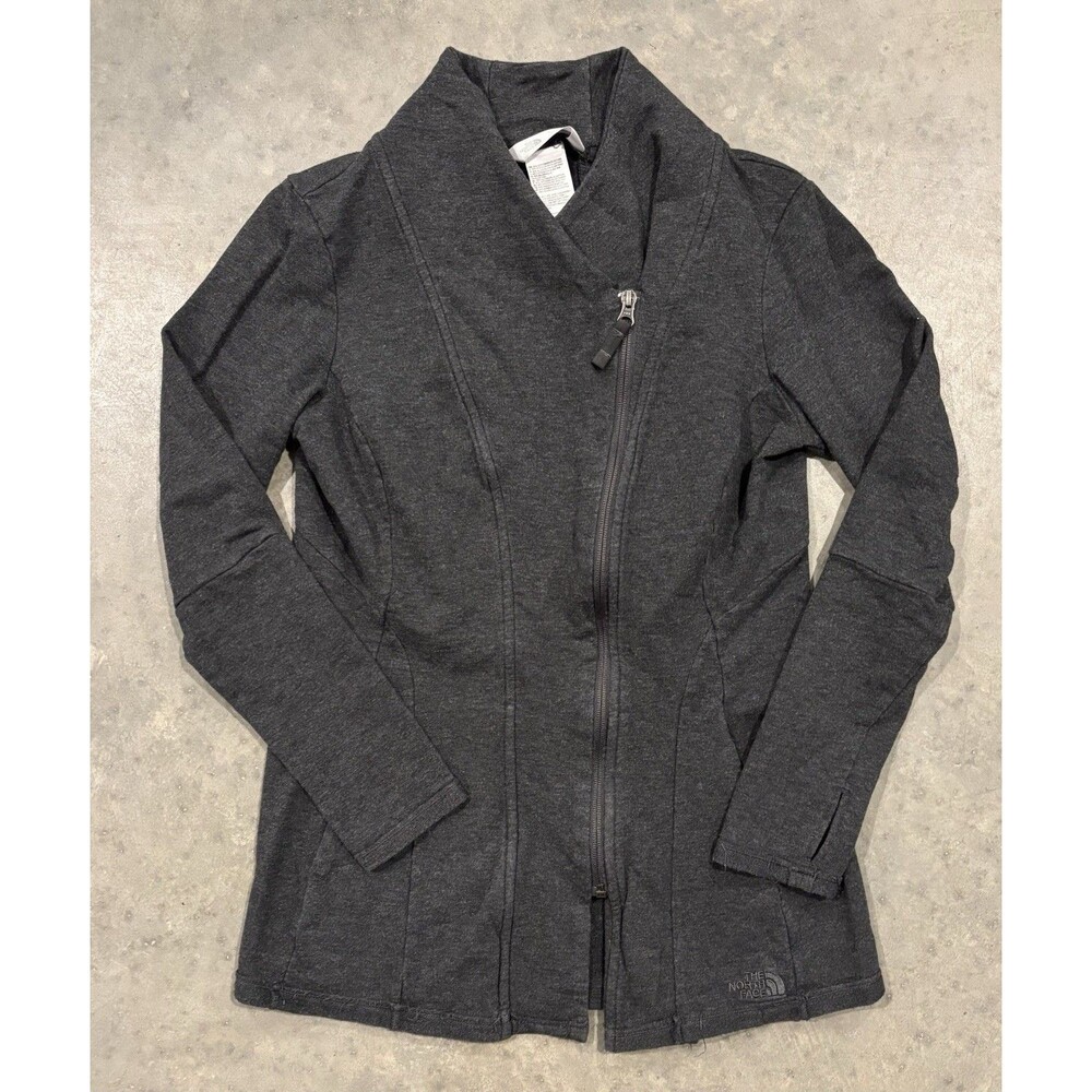 The North Face Womens M Babydoll Asymmetrical Full Zip Cotton Sweater Jacket